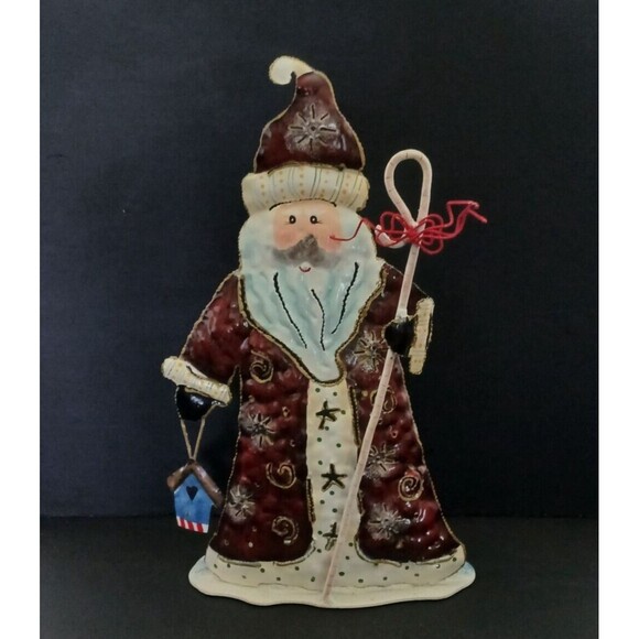 Wegmans 15.5 Inch Metal Santa Staff & Birdhouse Holiday Tea Light Candle Holder - Picture 8 of 8